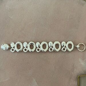 Silver-Tone Oval Link Statement Bracelet